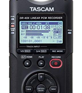 Tascam DR-40X 4-Channel Portable Audio Recorder and USB Interface with Adjustable Mic (DR-40X)