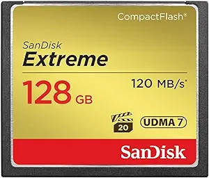 Sandisk Extreme CompactFlash (Read 120mb/s, Write 85mb/s, 128GB) (SDCFXSB-128G-G46)