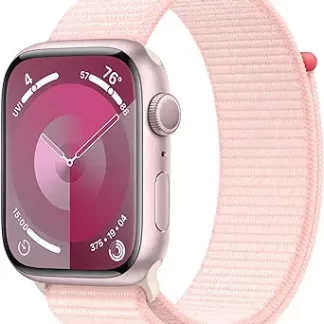 Apple Watch Series 9 45mm (GPS) (MR9J3, Pink Aluminium Case with Light Pink Sport Loop)