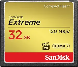 Sandisk Extreme CompactFlash (Read 120mb/s, Write 85mb/s, 32GB) (SDCFXSB-032G-G46)