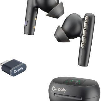 Poly Voyager Free 60+ with Touchscreen Charge Case (Black, BT700C)