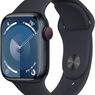 Apple Watch Series 9 41mm (GPS+Cellular) (MRHR3, Midnight Aluminium with Midnight Sport Band – S/M)