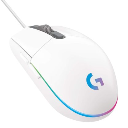 Logitech G203 Lightsync Wired Gaming Mouse (White, 910-005791)