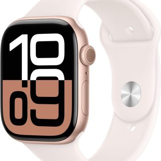 Apple Watch Series 10 46mm (GPS) (MWWU3, Rose Gold Aluminium Light Blush Sport Band – M/L)