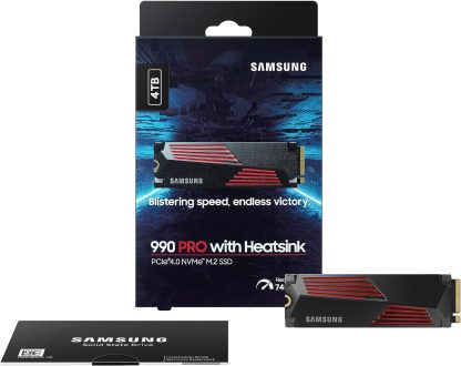 Samsung SSD 990 PRO (With Heatsink) NVMe M.2 SSD (4TB, MZ-V9P4T0CW) - Image 3